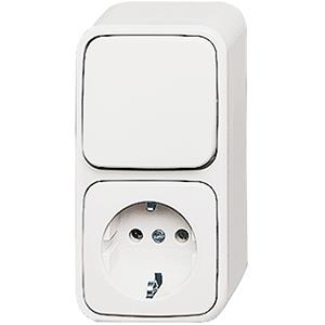 Busch jaeger wit opbouw combinatie wissel ra - 4693210