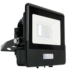 Lámpara de construcción LED V-tac | 10w | 3000k | ip65 | con sensor | cuerpo negro - 9335200