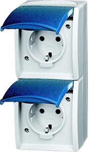 Busch Jaeger SWD presa da parete RA doppia verticale blu - 4696020