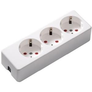 Enzo tafelcontactdoos ra 3v langwerpig met kinderbeveiliging wit - 6871812