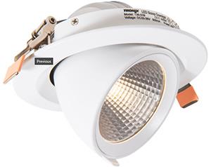 Tronix faretto led bianco 18-30w 3000k modello banana 45gr - led2355