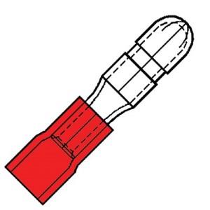 Enzo terminal de cable conector redondo macho rojo 4mm - 4433060