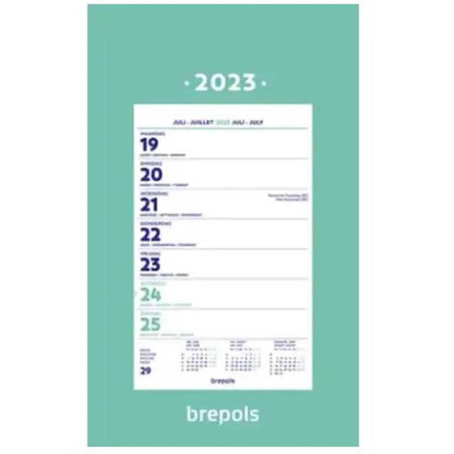 Brepols wandkalender weekkalender 2026 gelijmd 19x34cm
