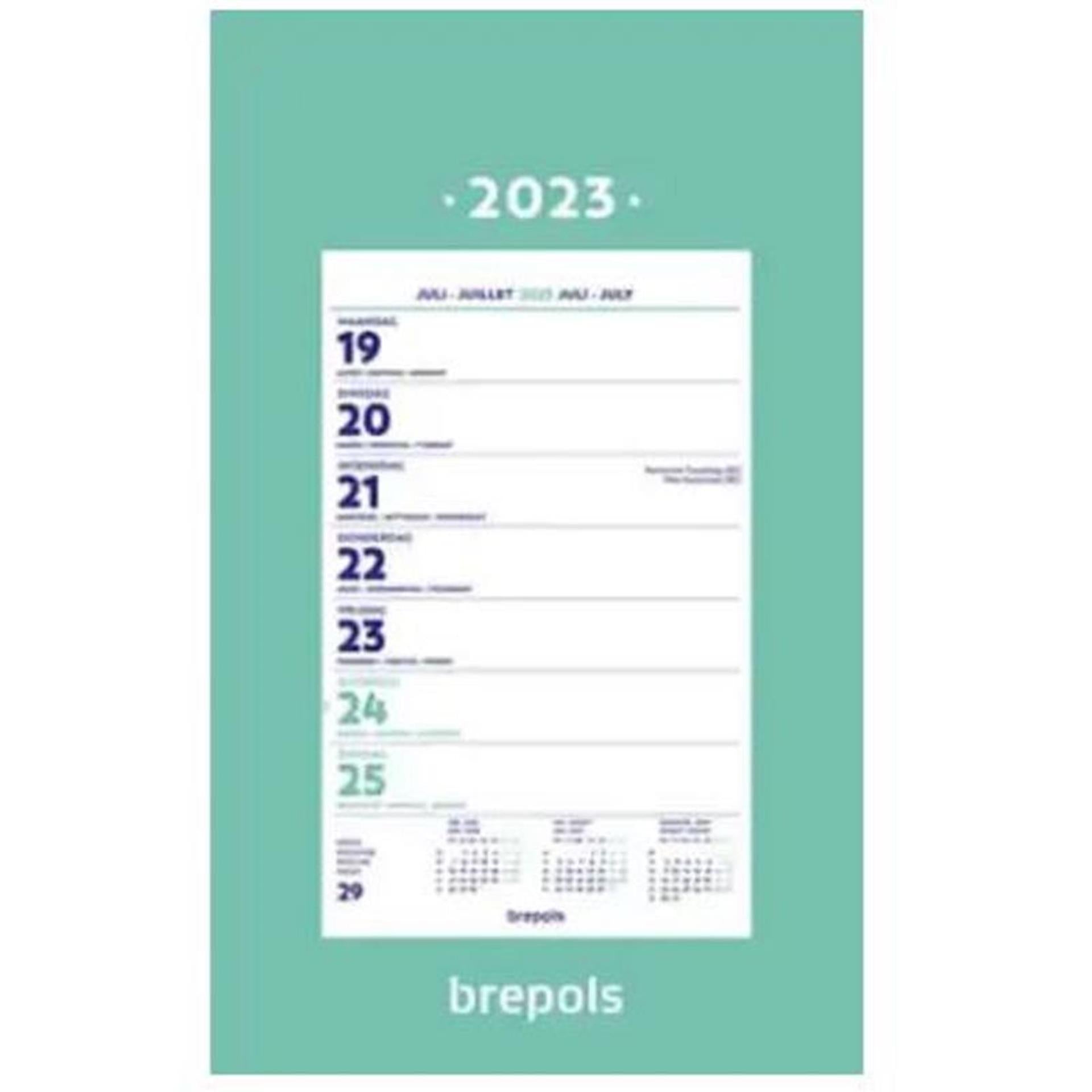 Brepols wandkalender weekkalender 2026 gelijmd 19x34cm
