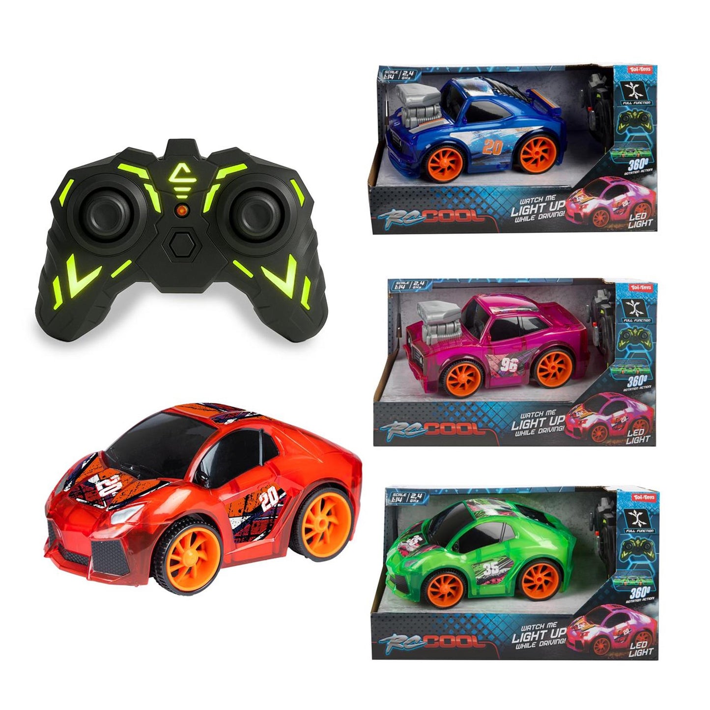 Toi-toys rc-cool coche de carreras truco 360 +l-w 17cm
