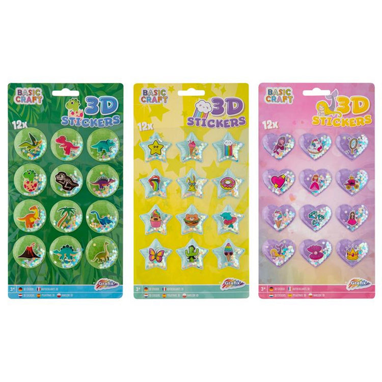 Adesivi glitter 3D Grafix 12 su foglio