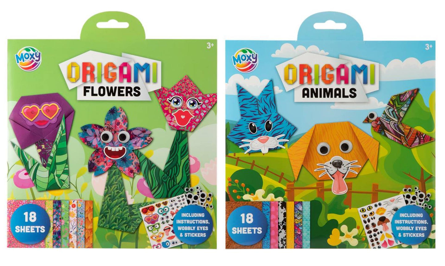 Moxy origami 19,5x19,5cm 18 muchas 2 flores variadas animales