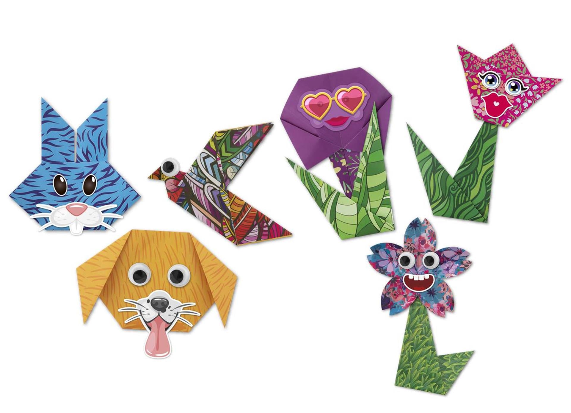 Moxy origami 19,5x19,5cm 18 muchas 2 flores variadas animales