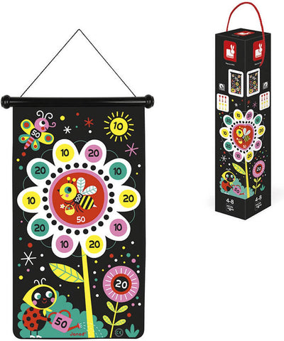 Janod - gioco - gioco di freccette da giardino - bersaglio magnetico bifacciale