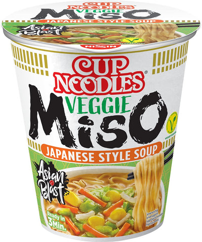 Nissin cup noodles - veggi miso noedels - instant noodles - vegetarisch - 8 stuks