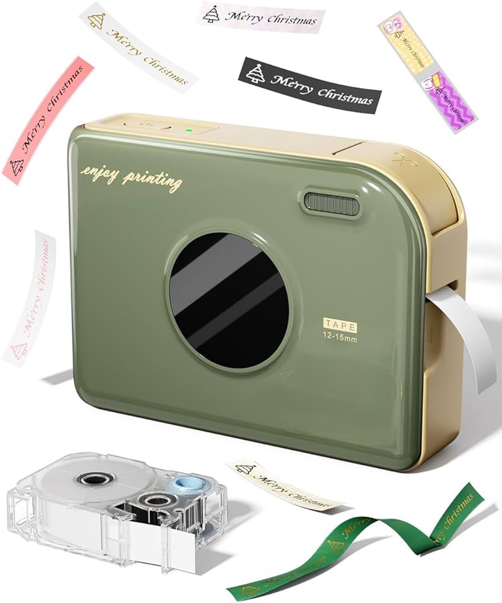 Phomemo a30 - draagbare labelprinter - inkless thermische transfer printer - 203 dpi kristalheldere prints - bluetooth wireless connect - 1.200 mah oplaadbare batterij - compact lichtgewicht - eco-vriendelijk label ontwerp - groen