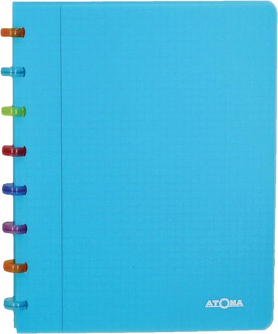 Atoma tutti frutti writing | ft a5 | 144 pages | checkered 5 mm | transparent turquoise
