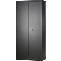 Armadio anta battente alta 91,4x40x195 nero doppia serratura centrale
