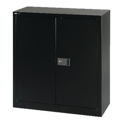 Armario con puerta batiente bajo rs pro estante doble cerradura negro