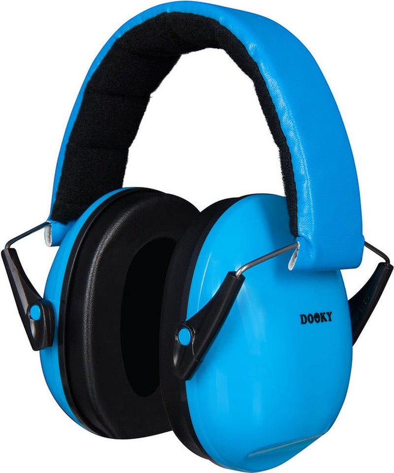 Dooky® dooky protección auditiva niños - auriculares ajustables 5-16 años - aislamiento 28db - ideal para escuela, eventos, ambientes concurridos - orejeras con bolsa de almacenamiento - auriculares con cancelación de ruido - azul