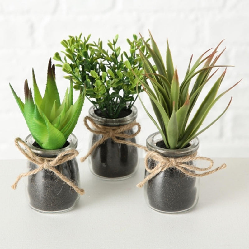 Boltze home sukkulente in vaso ø10x17cm pianta artificiale