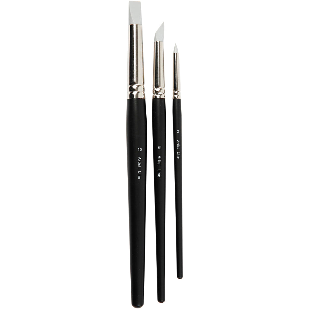 Cepillos de línea de artista de Creativ Company, 3st.