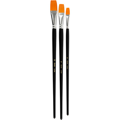 Creative Company Gold Line Brush Flat, 3st.