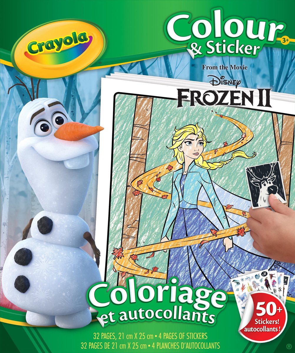 Crayola - Frozen 2 - libro da colorare - libro da colorare e con adesivi per bambini