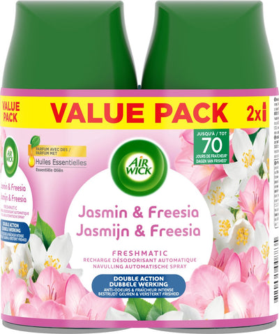 Air wick freshmatic navulling automatische spray jasmijn freesia 2x250ml
