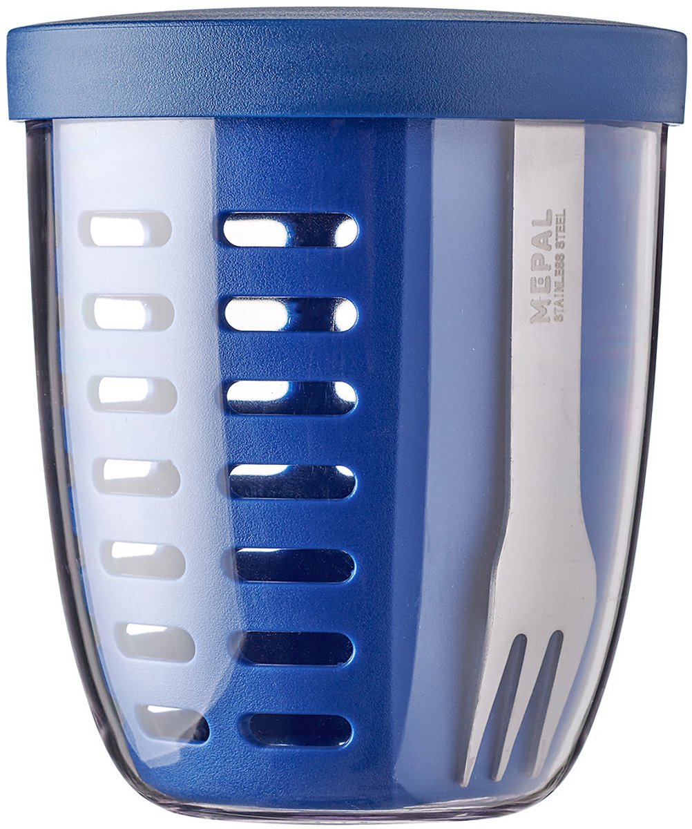 Mepal - ellipse fruit veggie pot - 600 ml - incl. vorkje - vivid blue