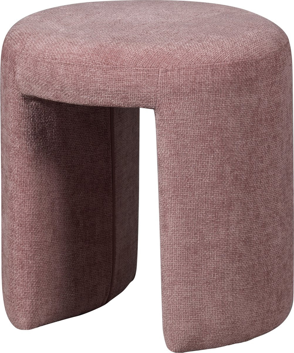 Taburete Woood Charlie - Chenilla - Rubor - 47x45x45