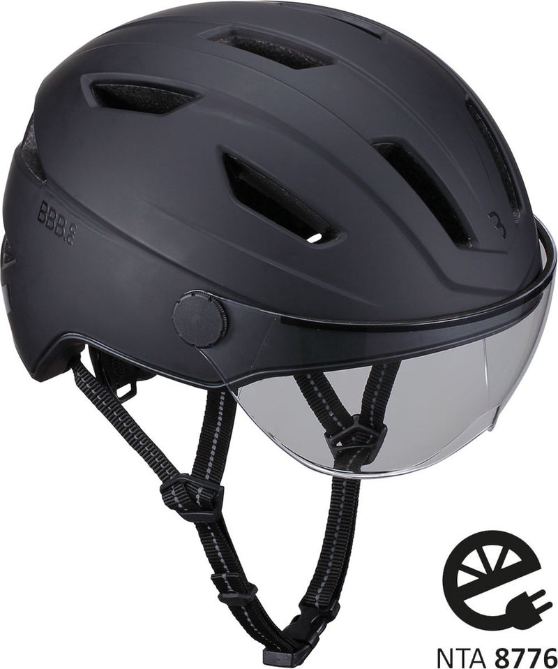 Bbb ciclismo move faceshield casco de bicicleta transparente bhe-57 - speed pedelec, ciclomotor e-bike - nta 8776 - negro mate - talla m