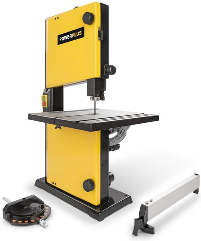 Sierra de cinta eléctrica powerplus powx1800 - sierra de 350w - mesa de 302x313mm - guía de esquina guía paralela - con 1 acc.