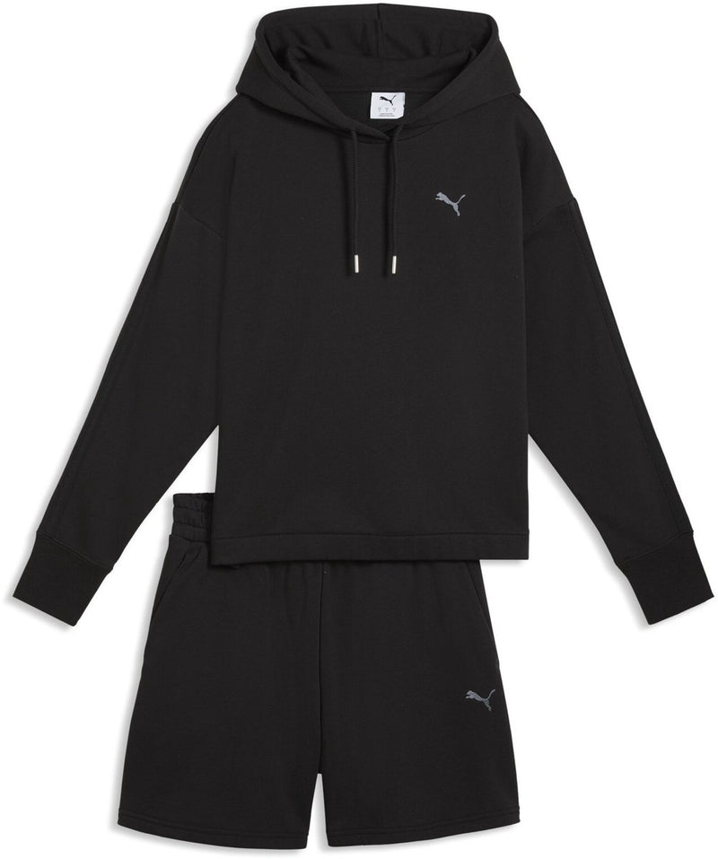 Tuta sportiva da donna Puma corta con cappuccio 5” tr - nera