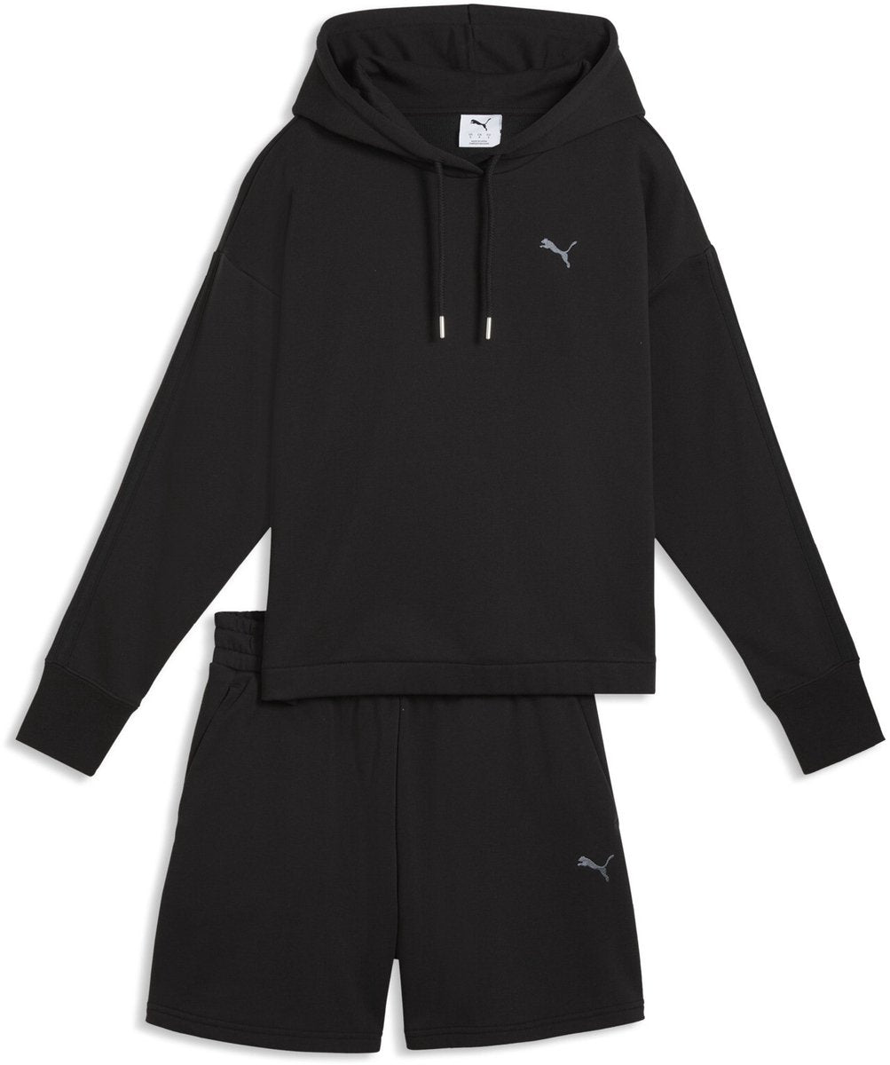 Chándal para mujer Puma short Hooded Relaxed Suit 5” tr - negro