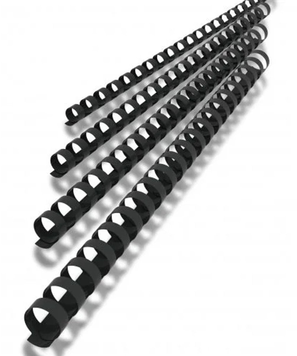 Q-connect bindrug 12mm 21 rings 100 stuks zwart
