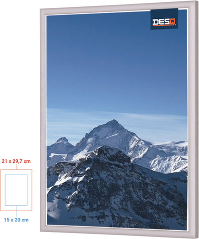 Desq ® - 4910 - interchangeable frame - aluminum - a4 21 x 29.7 cm - thin edge - photo diploma certificate - passe-partout template a5 15x20 cm