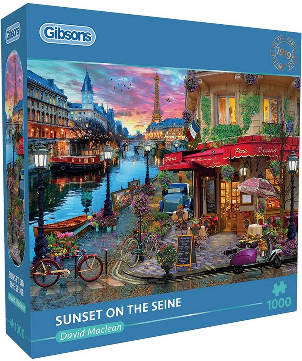 Gibsons - sunset on the seine (by david maclean) - 1000 pieces 68×49cm (w×h) - jigsaw puzzle for adults