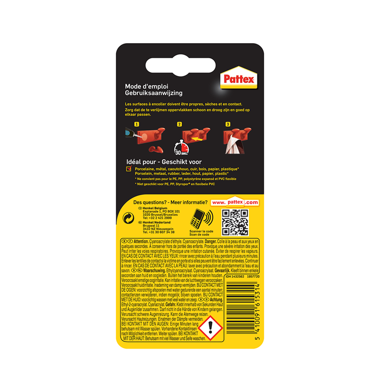 Pattex 1002038 - oro seg. gel de pegamento | 6 piezas