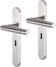 Tirador de puerta Impresso - grada - para interior - ovalado - protector de puerta con cerradura - acero inoxidable - 2 piezas