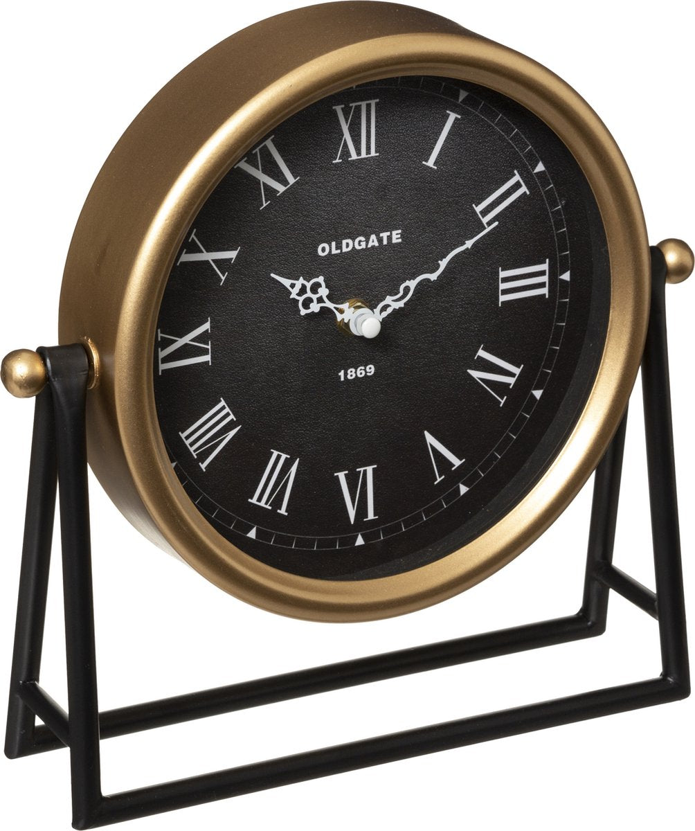 Reloj de mesa Atmosphera roma - oro negro - h 26 cm - diámetro del reloj 21 cm - vidrio metal - con soporte