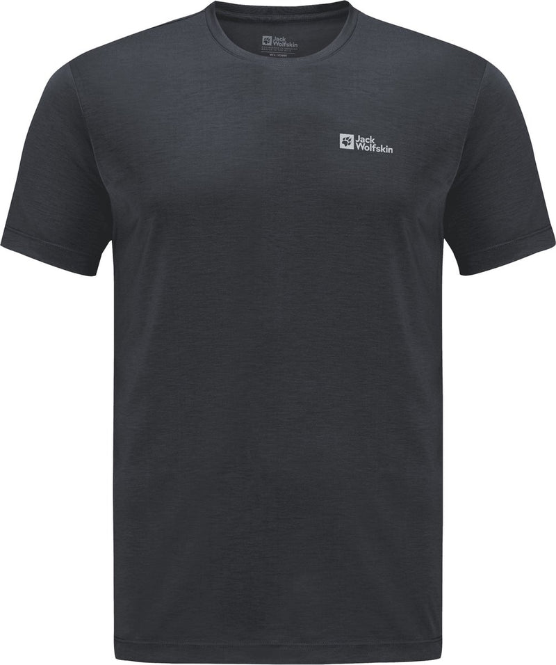 Jack wolfskin vonnan s s t m heren outdoorshirt - phantom - maat xl