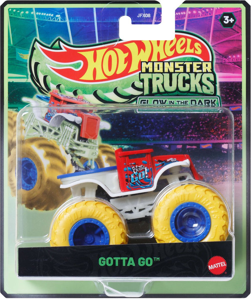 Camión monstruo Hot Wheels que brilla en la oscuridad jfx08