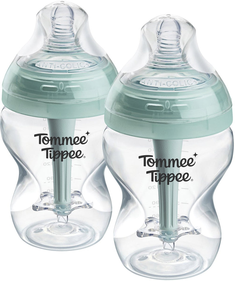 Biberon anti-coliche avanzati Tommee Tippee - set di 2 biberon da 260 ml - flusso basso - 0 mesi+