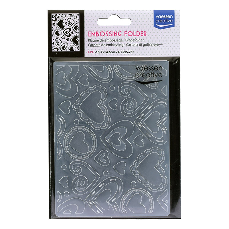 Vaessen creative • cartella per goffratura con cuori smerlati