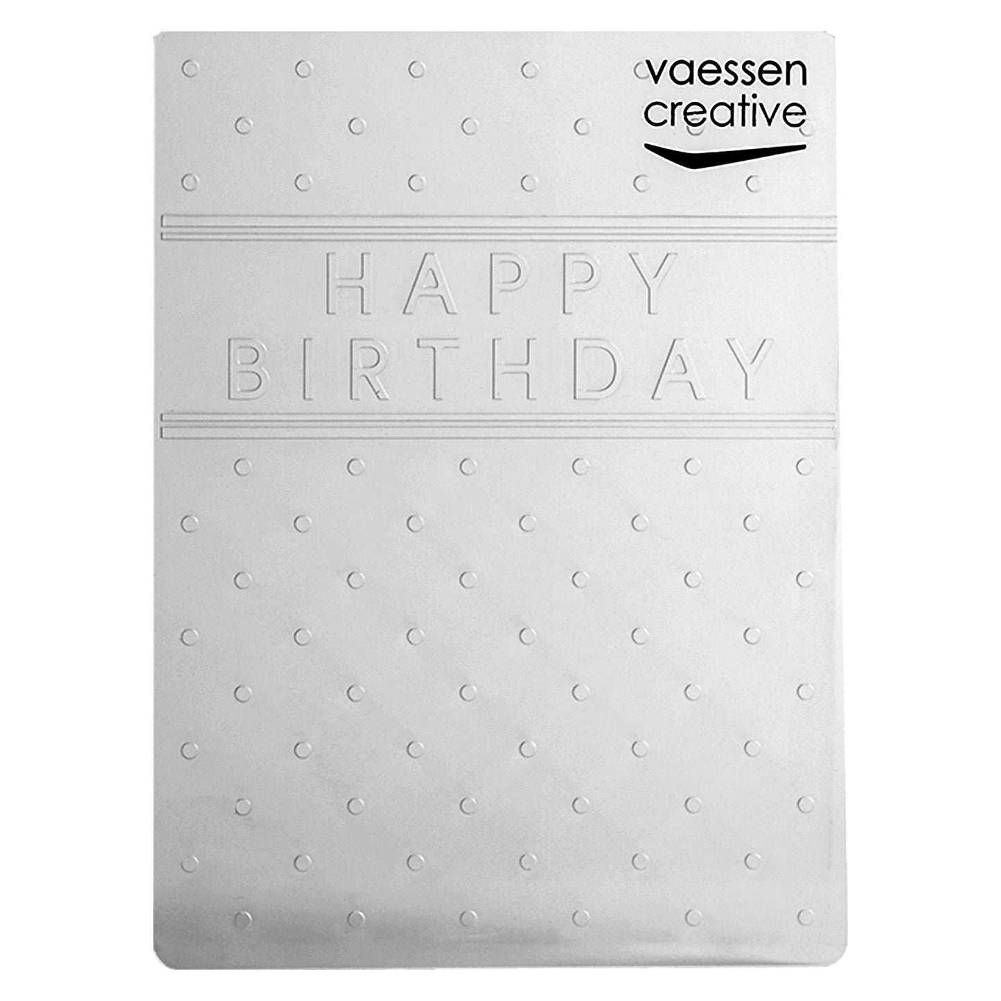 Vaessen creative • cartella per goffratura Happy Birthday con pois
