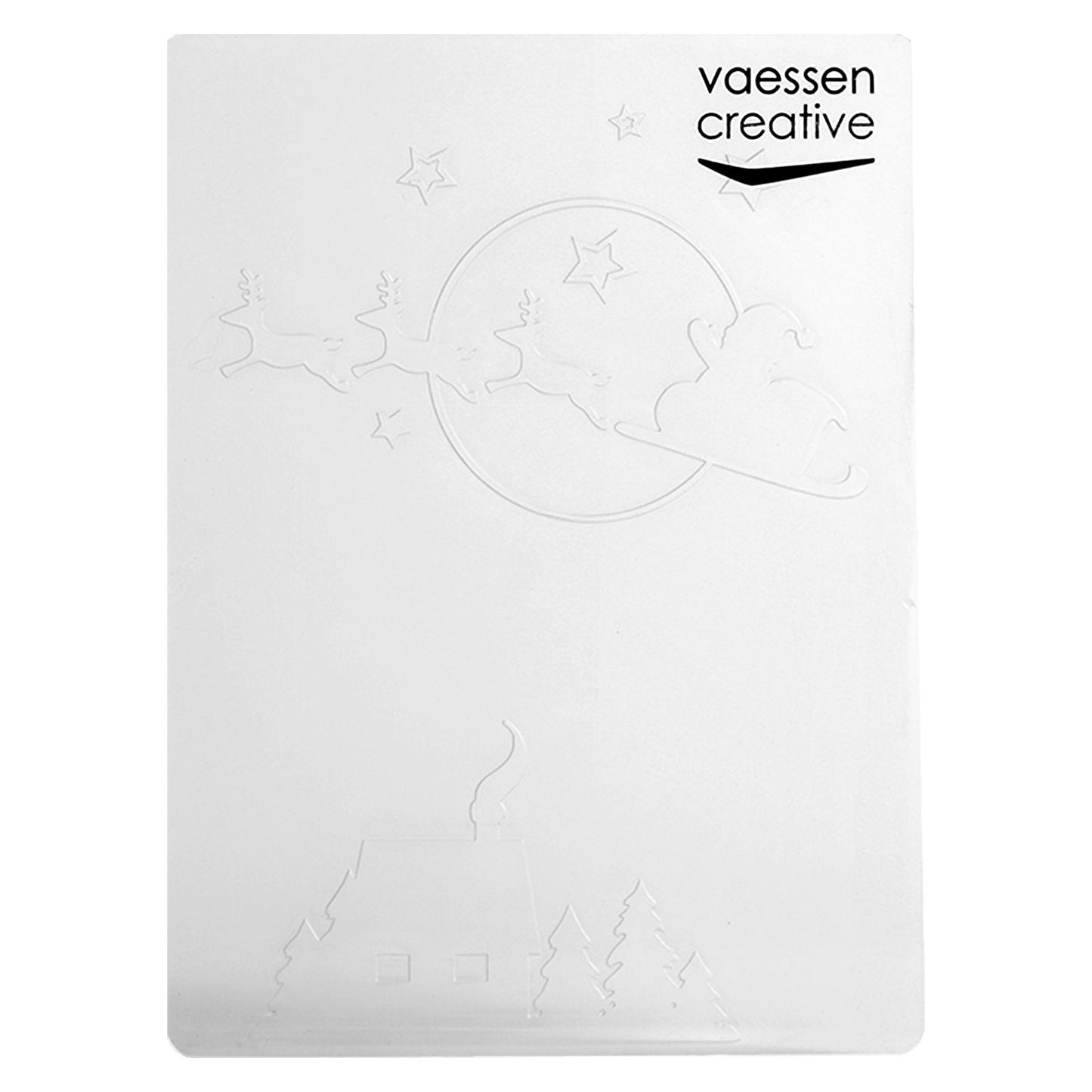 Vaessen creative • cartella per embossing Slitta volante di Babbo Natale