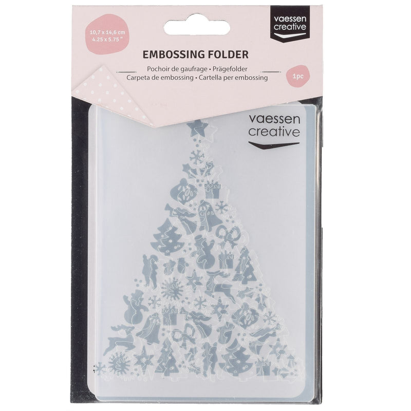 Vaessen creative • carpeta de estampado árbol de navidad