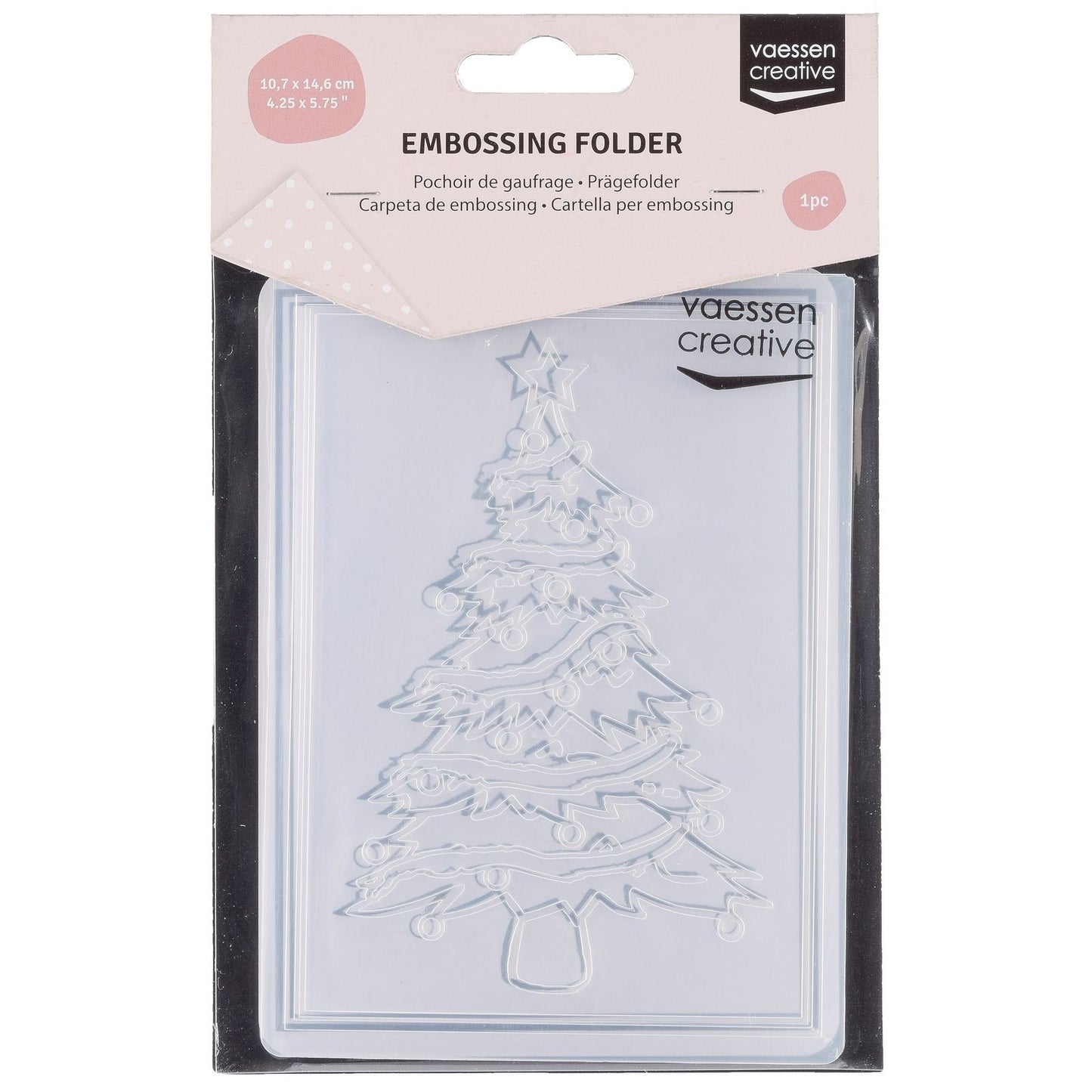 Vaessen creative • carpeta de estampado Figuras de árboles de Navidad