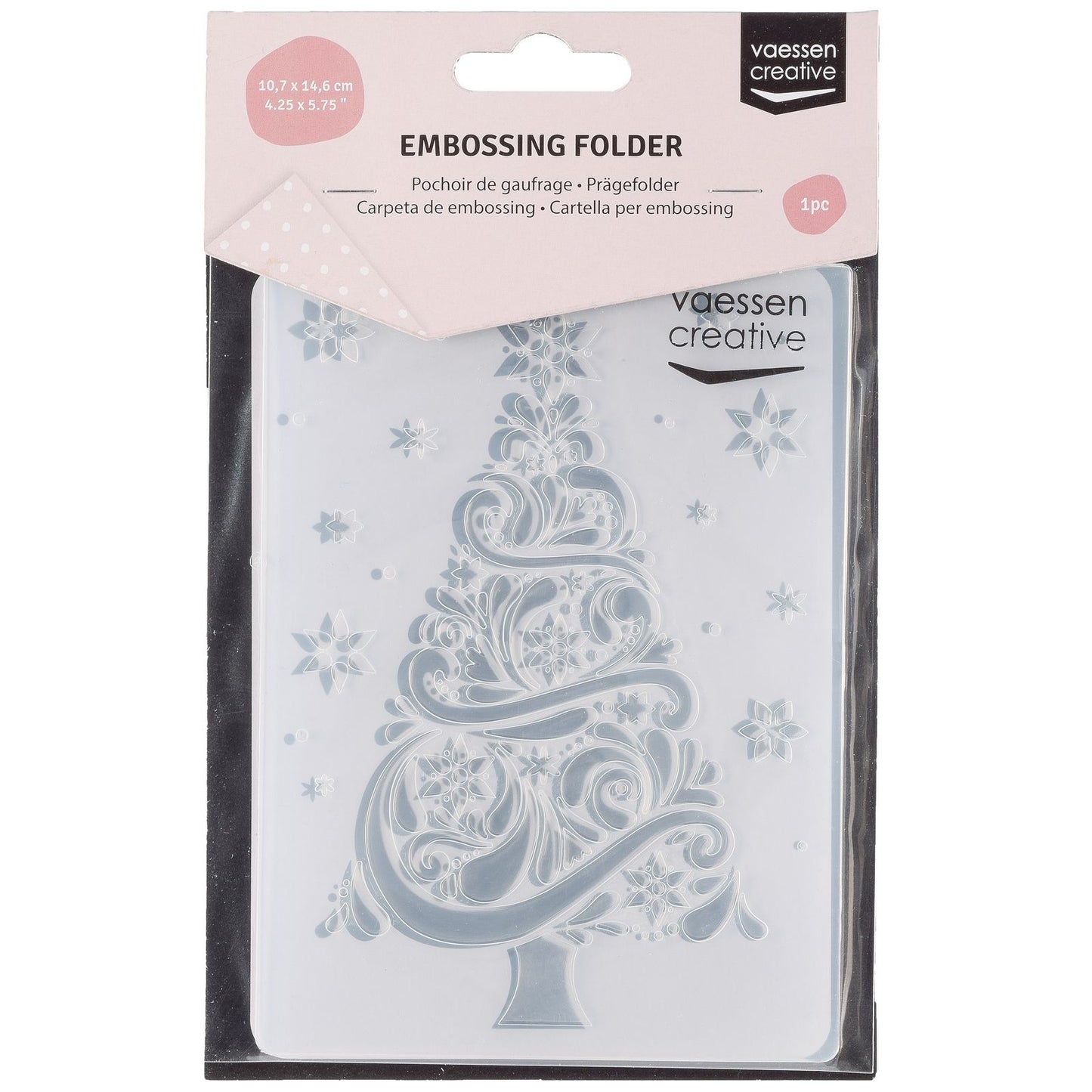 Vaessen creative • cartella per goffratura Albero di Natale con neve