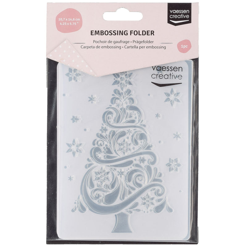 Vaessen creative • cartella per goffratura Albero di Natale con neve