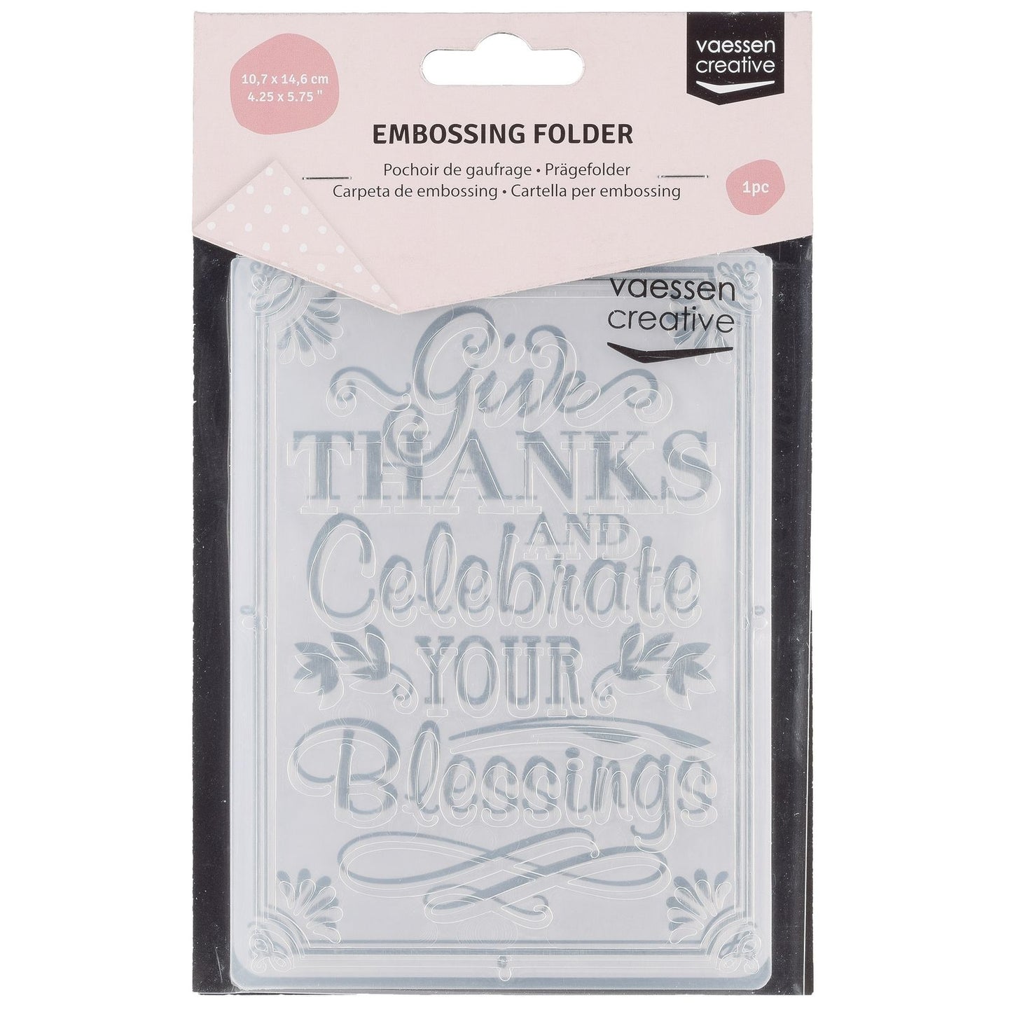 Vaessen creative • carpeta de estampado dar gracias celebrar