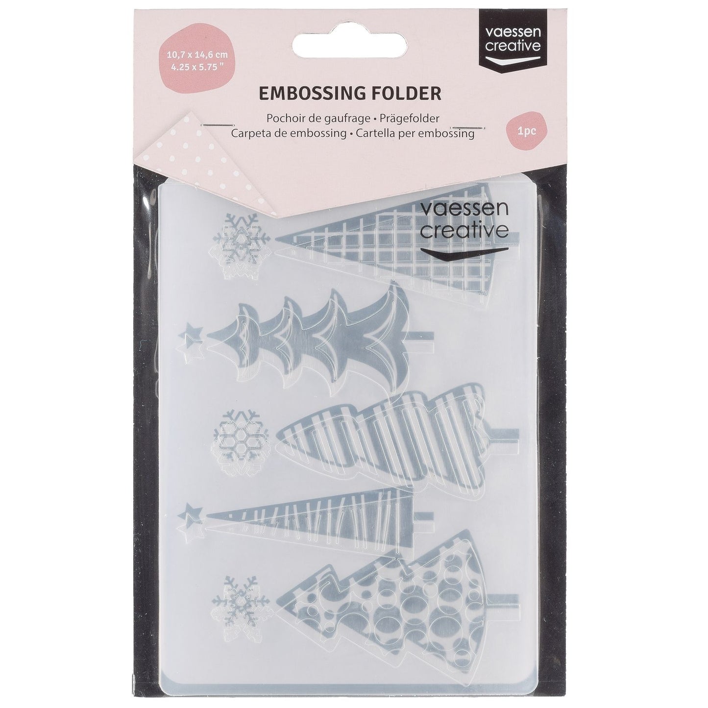 Vaessen creative • carpeta de estampado Árboles de Navidad
