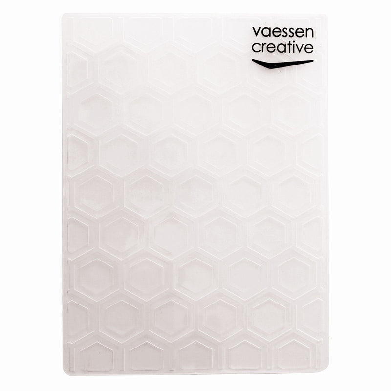 Vaessen creative • Carpeta de estampado en relieve con forma de panal doble.