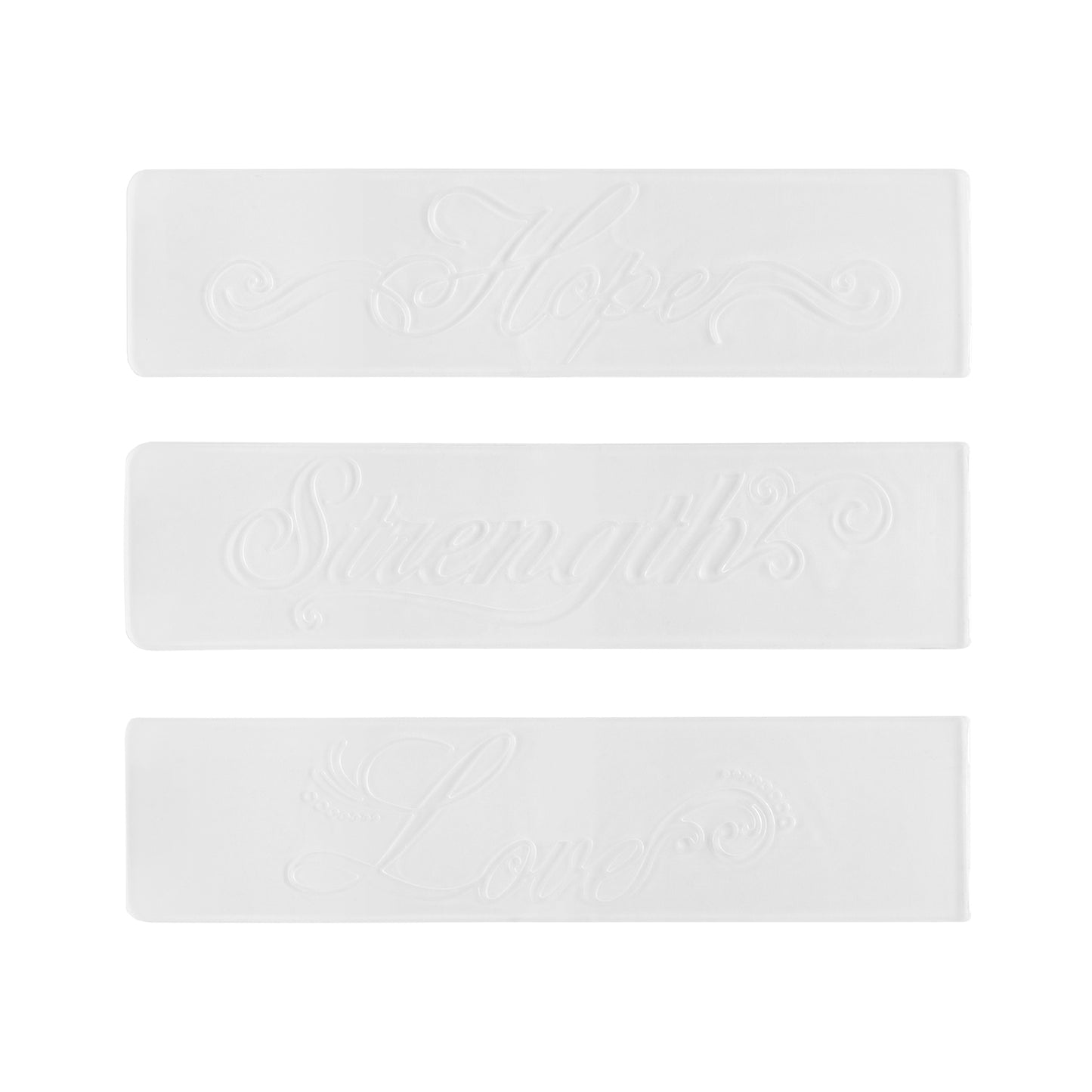 Vaessen creative • cartellina per embossing speranza forza amore 3pz.